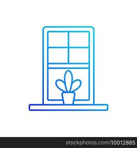 Windowsills gradient linear vector icon. Window ledge. Horizontal structure at window bottom. Building architecture. Thin line color symbols. Modern style pictogram. Vector isolated outline drawing. Windowsills linear vector icon