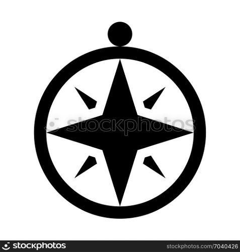 Windrose or compass rose, icon on isolated background