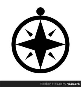 Windrose or compass rose, icon on isolated background