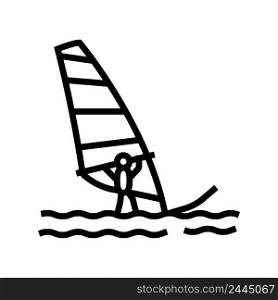 windsurfing extreme sport line icon vector. windsurfing extreme sport sign. isolated contour symbol black illustration. windsurfing extreme sport line icon vector illustration