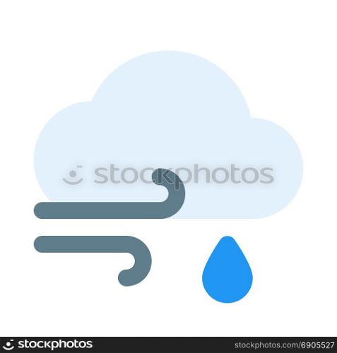 windy rain, icon on isolated background
