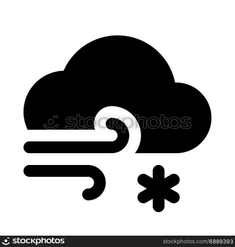 windy snow, icon on isolated background