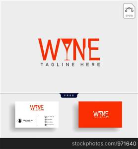 wine and bar type logo template vector illustration with business card - vector. wine and bar type logo template vector illustration