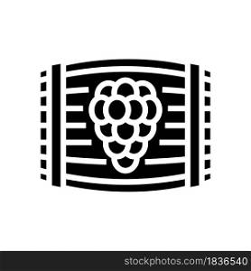 wine barrel glyph icon vector. wine barrel sign. isolated contour symbol black illustration. wine barrel glyph icon vector illustration