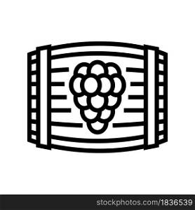 wine barrel line icon vector. wine barrel sign. isolated contour symbol black illustration. wine barrel line icon vector illustration