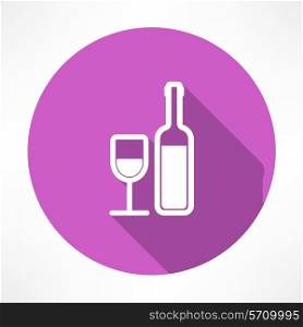Wine bottle and a glass icon