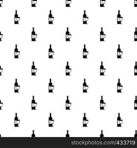Wine bottle and glass pattern seamless in simple style vector illustration. Wine bottle and glass pattern vector