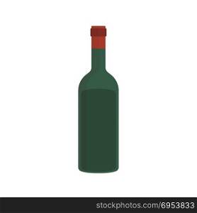 Wine bottle flat design icon.