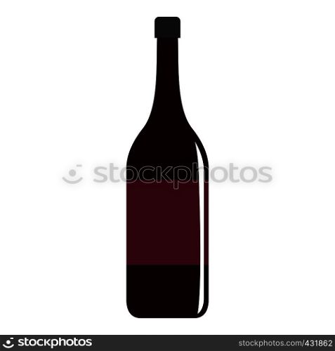 Wine bottle icon flat isolated on white background vector illustration. Wine bottle icon isolated