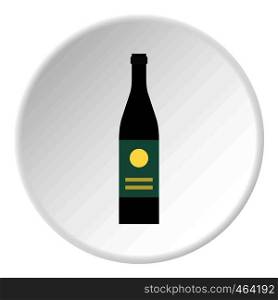 Wine bottle icon in flat circle isolated vector illustration for web. Wine bottle icon circle