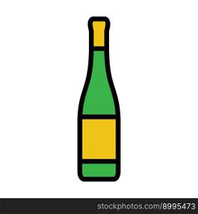 Wine bottle icon line isolated on white background. Black flat thin icon on modern outline style. Linear symbol and editable stroke. Simple and pixel perfect stroke vector illustration