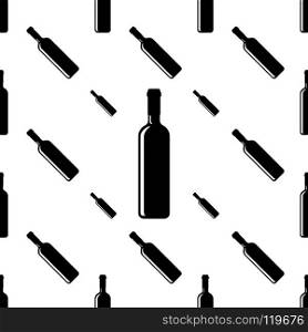 Wine Bottle Icon Seamless Pattern Vector Art Illustration