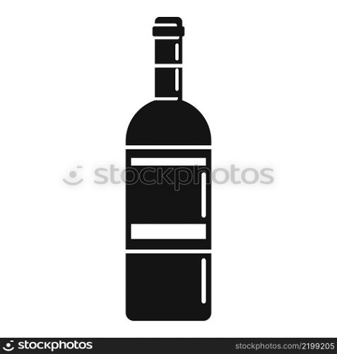 Wine bottle icon simple vector. Alcohol glass. Label vine. Wine bottle icon simple vector. Alcohol glass