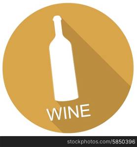 Wine bottle icon with long shadow