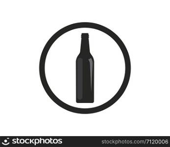 wine bottle logo icon vector illustration design template