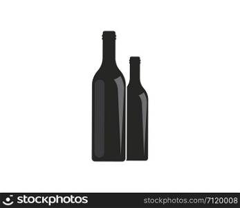 wine bottle logo icon vector illustration design template