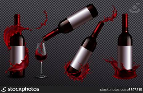 Wine Bottles Splash Set