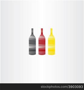 wine bottles stylized icons design