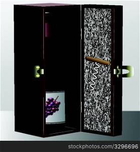 wine box, abstract vector art illustration