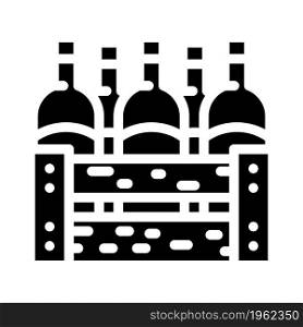 wine box glyph icon vector. wine box sign. isolated contour symbol black illustration. wine box glyph icon vector illustration