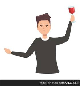 Wine cheers icon cartoon vector. Alcohol glass. Woman drink. Wine cheers icon cartoon vector. Alcohol glass