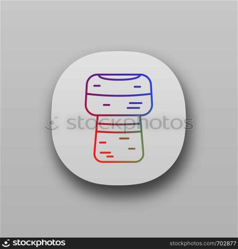 Wine cork app icon. UI/UX user interface. Champagne cork. Web or mobile application. Vector isolated illustration. Wine cork app icon