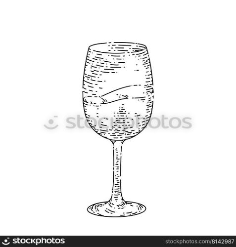 wine cup hand drawn vector. glass, red wineglass, alcohol drink, merlot liquid wine cup sketch. isolated black illustration. wine cup sketch hand drawn vector