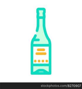 wine drink bottle color icon vector. wine drink bottle sign. isolated symbol illustration. wine drink bottle color icon vector illustration