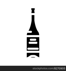 wine drink bottle glyph icon vector. wine drink bottle sign. isolated symbol illustration. wine drink bottle glyph icon vector illustration