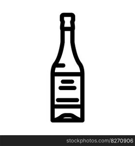 wine drink bottle line icon vector. wine drink bottle sign. isolated contour symbol black illustration. wine drink bottle line icon vector illustration