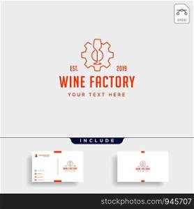 wine gear logo design alcohol factory vector icon. wine gear logo design alcohol factory vector icon element