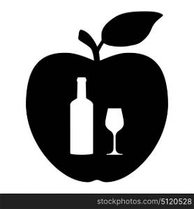 Wine glass and apple