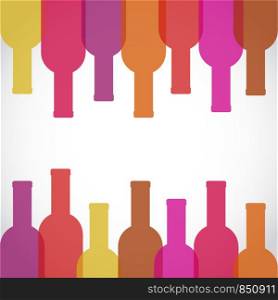 wine glass and bottle art background, stock vector illustration