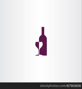 wine glass and bottle vector logo icon