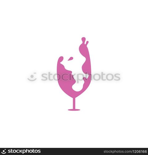 Wine glass and girl logo design. Wine logo and girl icon template.