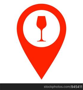 Wine glass and location pin