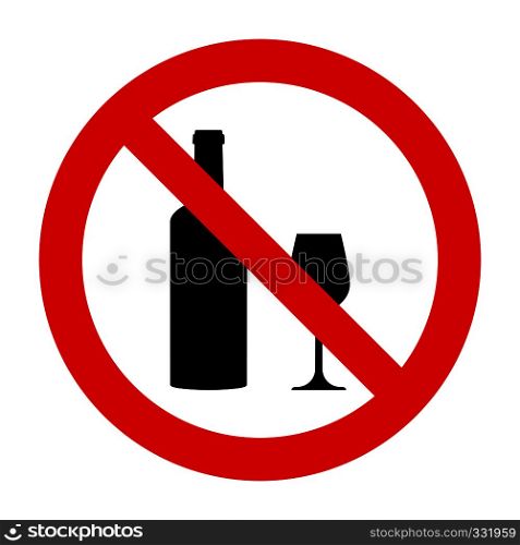 Wine glass and prohibition sign