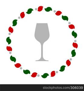 Wine glass and wreath