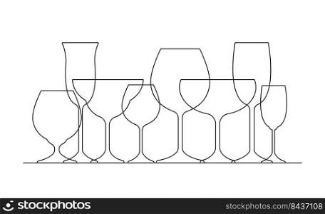 wine glass drawing vector illustration