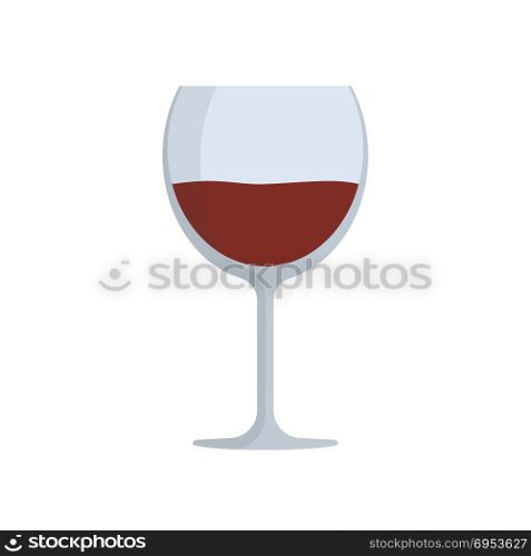 Wine glass flat design icon.