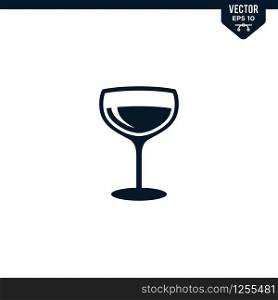 Wine Glass icon collection in glyph style, solid color vector