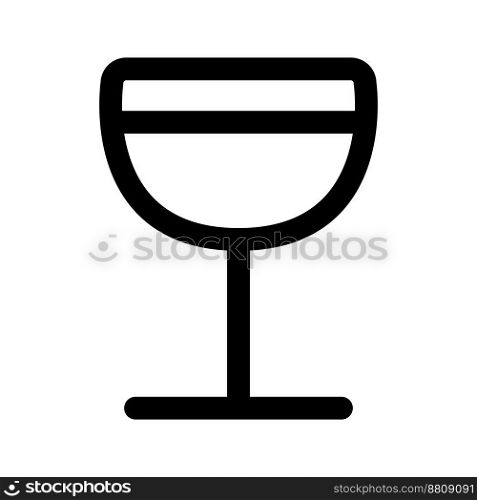 Wine glass icon line isolated on white background. Black flat thin icon on modern outline style. Linear symbol and editable stroke. Simple and pixel perfect stroke vector illustration
