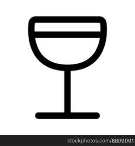 Wine glass icon line isolated on white background. Black flat thin icon on modern outline style. Linear symbol and editable stroke. Simple and pixel perfect stroke vector illustration