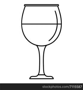 Wine glass icon. Outline illustration of wine glass vector icon for web design isolated on white background. Wine glass icon, outline style