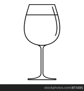 Wine glass icon. Outline wine glass vector icon for web design isolated on white background. Wine glass icon, outline style