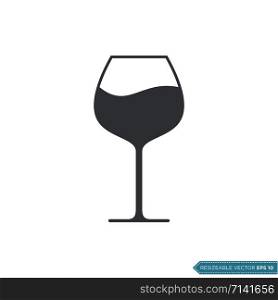 Wine Glass Icon Vector Template Illustration Design
