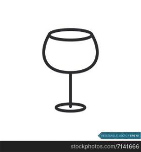 Wine Glass Icon Vector Template Illustration Design