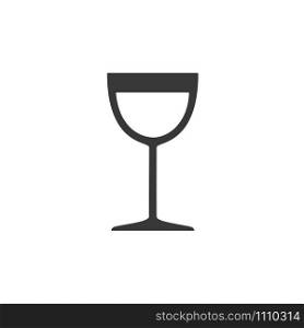 Wine glass. Isolated icon. Drink flat vector illustration