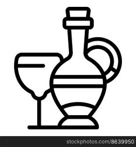 Wine glass jug icon outline vector. Drink bottle. Party taste. Wine glass jug icon outline vector. Drink bottle