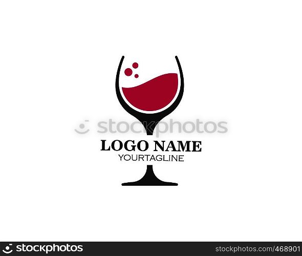 wine glasses toasting logo icon vector template